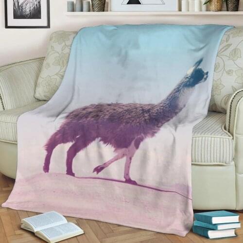 Alpaca Flannel Throw Blanket 3D Printed Keep Warm Sofa Child Blanket Home Decor Textiles Dream Family Gift