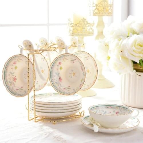 TT European Style Coffee Cup and Saucer Afternoon Ceramic Tea Set Household British Personality Simple