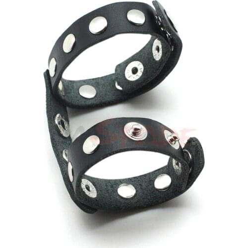 Leather master cock rings with snap-fasteners, adjustable leather double penis ring for men cock ring,man leather sex penis ring