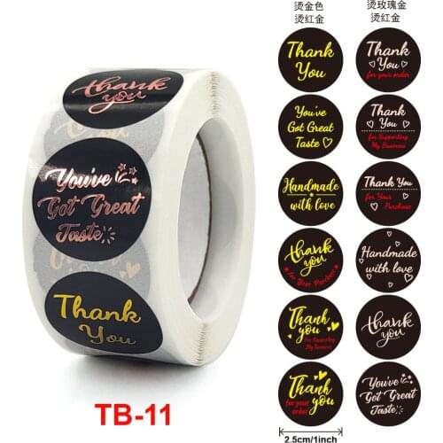 500pcs 12 styles Thank You Stickers Labels Seals Thank You for Supporting My Small Business Stickers Round Kraft Labels