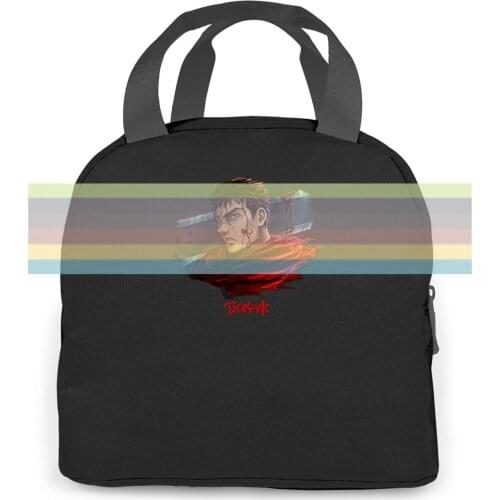New Berserk Guts Gattsu Griffith Anime ga Black White 5 Newest women men Portable insulated lunch bag adult