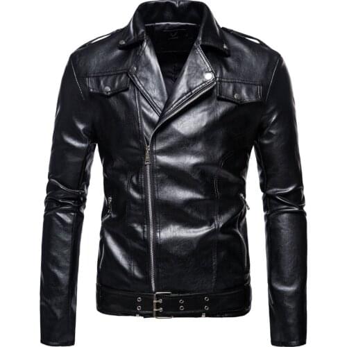 2021 new boutique mens jacket punk motorcycle multi zipper leather motorcycle leather fashion leather coat