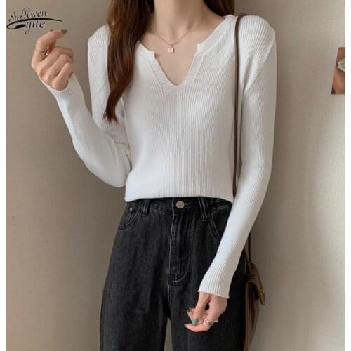 2021 early autumn new fluffy sweater long-sleeved stretch knitted sweater T-shirt casual and versatile blouse women 16408