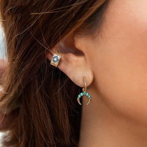 Luxury Atmosphere Ethnic Style Ancient Alloy Diamond-Studded Ladies Ear Bone Clip