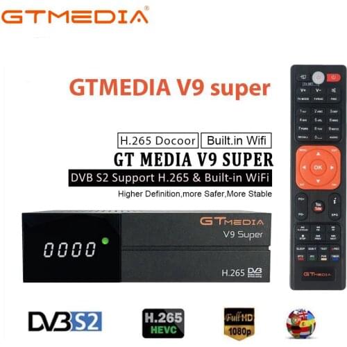 GTMedia V9 Super Satellite Receiver DVB-S2 H.265 Built-in WiFi GTmedia V8 NOVA V9 Super Receptors