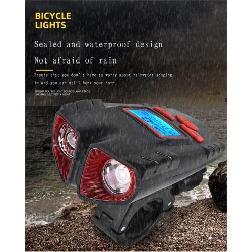 Bicycle Light Computer Speedometer Light 2020 USB Rechargeable Bicycle Front Light Flashlight LED Warning Bicycle Tail Light Kit