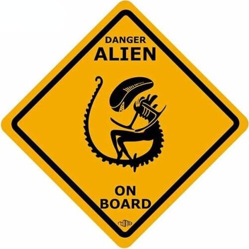 Alien on Board Vinyl Car Sticker Anime Waterproof Decoration Scratch-proof Decal Car Window Body Decorative Stickers Accessories