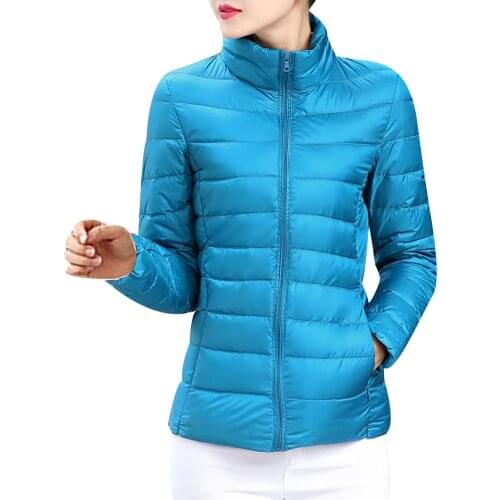 Womens Coat Outwear Solid O-Neck Keep Warm Long Sleeve Ladies Tops Jacket Womens Winter Down Jackets And Coats#T2