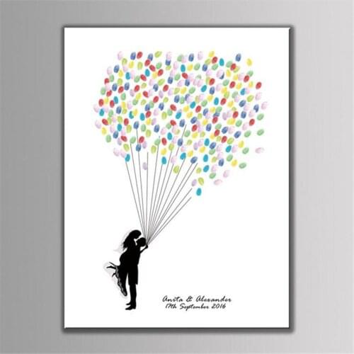 1Pcs Bride & Groom Wedding Decoration DIY Fingerprint Tree Signature Canvas Printing Tree For Birthday/Baby Shower Party Supply