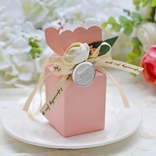 10 pcs 50 pcs 100 pcs Creative candy boxes packing European Korean personality small fresh vase shaped wedding candy box gift