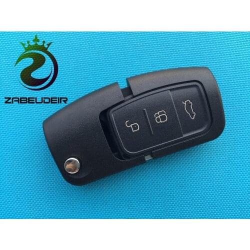 10Pcs/Lot Of New Replacement Flip Key Shell Case For Ford FIESTA S-MAX GALAXY 3 Button Remote Blank Uncut Blade No Logo Auto Hot