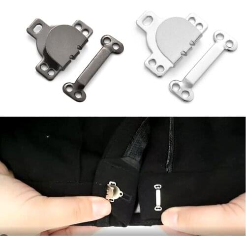 10 Pcs Silver/Black Sewing Hooks and Eyes Closure Eye Sewing Closure for Trousers Fur Skirt Jacket Garment Sewing Accessories