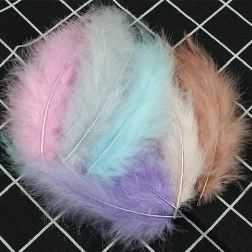 100 PCS Macarons Turkey Feathers Fluffy Wedding Dress DIY Jewelry Decoration Decorative Accessories Feathers Photo Props