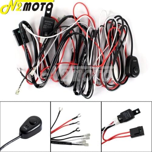 12V 40A Relay 2.5M Motorcycle Car Auto LED HID Spotlight Wire Harness Fog Light Wiring Loom Harness Kit Fuse Controller Cable