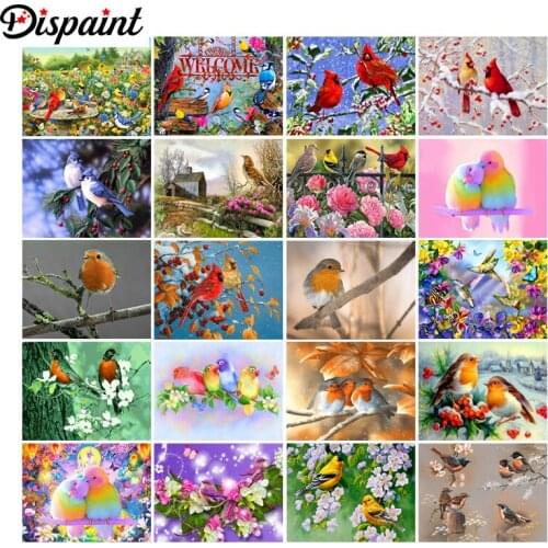 Dispaint 5D Diamond Embroidery Needlework Kit "Animal bird flower" Diy Diamond Painting Cross Stitch Home Decoration Gift