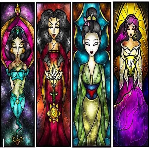 5D DIY Diamond Painting Disney "Color Window" Mosaic Square Round Embroidery Rhinestone Home Decoration Painting Christmas Gift