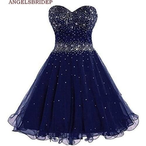 ANGELSBRIDEP Sweetheart A-Line Homecoming Dresses Vestidos de festa Sparkly Crystal Beading Formal Graduation Party Gowns Hot