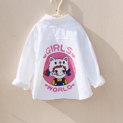Spring Fall Child Shirts For Teenage Girls Blouse Children Clothes Kids School White Blouse Cotton Toddler Girl Casual Blusas