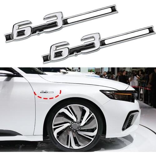 For 6.3 AMG Logo Side Fender Badge Nameplate Sticker For Mercedes Benz CLA CLK GLA GLB GLC GLE GLK GLS GL CLS SLC SLK SLS GT