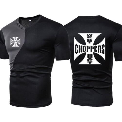 NEW Summer Hot Sale Casual Men short sleeve West Coast choppers Print Men T-shirt High Quality Cotton Crew neck T-shirt