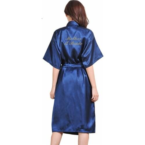 New Bride Bridesmaid Robe With Hot Stamping Letter Mother Sister of the Bride Wedding Gift Bathrobe Kimono Satin Robes Pajamas