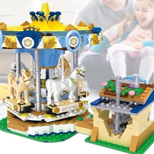Idea Series MOC Carousel Playground Building Blocks Bricks Eduactional Toys For Children Birthday Gift 902PCS