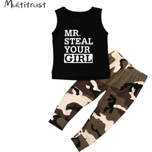 2pcs Newborn Baby Boys Clothes Set Kid Cartoon Short Sleeve Shirts Tops Solid Shorts Set 6M-3T