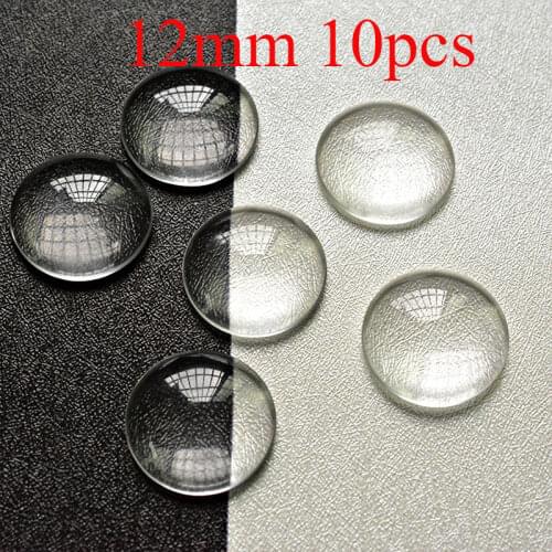 FLTMRH Round Flat Back Glass Cabochon 12mm 20mm 25mm Transparent Clear Crystal Cameo For Diy Jewelry Making