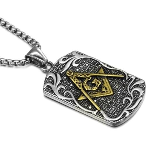 Mason Stone Steel Mens Necklace