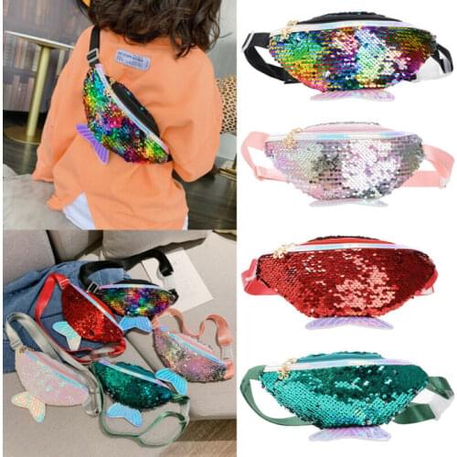 2019 Fashion Children Kids Girls Bags Sequin Shoulder Crossbody Bag Cute Print Small Bag