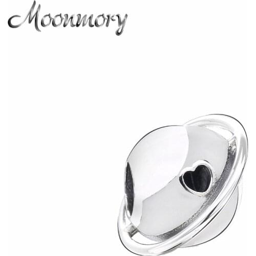 Moonmory 100% Real 925 Sterling Silver 2020 Summer Collection Planet Of Love Silver Enamel Charm Beads For Jewelry Making