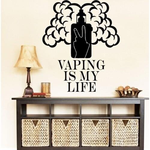 Vaping Is My Life Vape Silhouette Wall Art Decals Wall Vinyl Sticker Vape Store Logo For Vape Shop Decoration A001720