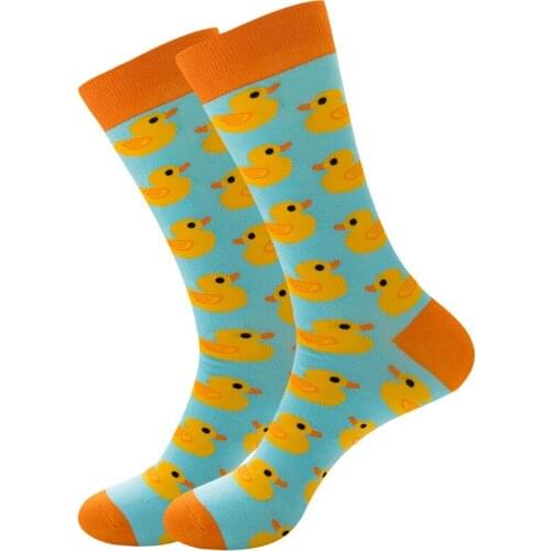 Socks Women Man Cartoon Kawaii Brand New Socks with Print Animals Elephant Avocado 100% Cotton Funny Socks Unisex Female Male