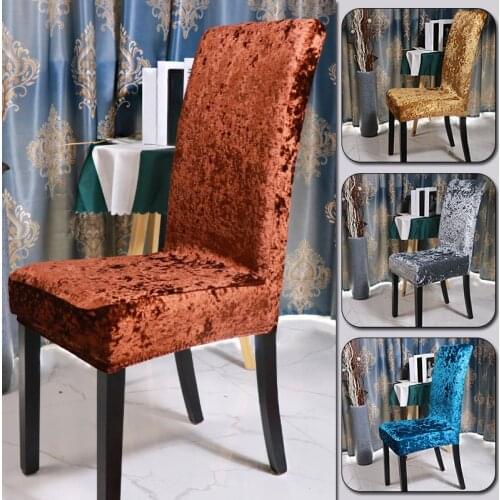 New Style Velvet Fabric Chair Cover Universal Size Stretch Slipcovers Elastic Seat Chair Covers Restaurant Banquet Hotel Decor