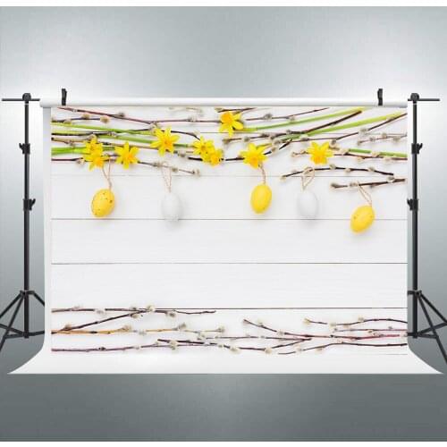 Easter Day Photography Backdrop white Wooden eggs Photobooth Background Newborns Baby kids Child portrait Photo shoot vinyl