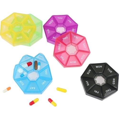 Pill Case Plastic 7 Days Tablet Candy Box Portable Storage Tablet Holder Travel Organizer Pill Dispenser Container