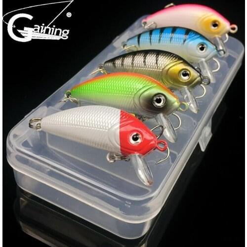 Fishing Lures Set 5pcs 5cm 3.7g Minnow Crankbait Hard Artificial Bait Swimbait Hooks Plastic Pesca Isca Floating Jerkbait
