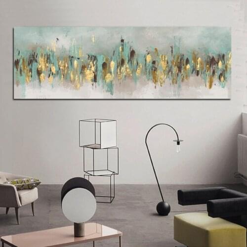 Modern Big Size Abstract Golden Poster Wall Art Canvas Painting Minimalist Print Picture for Interior Bedroom Decoration Cuadros