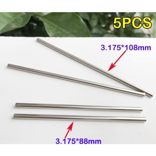5PCS 3.175*88mm 3.175*108mm Small Iron Rod Micro Motor Shaft Toy Shaft Student Handmade DIY Accessories Diameter 3.175mm