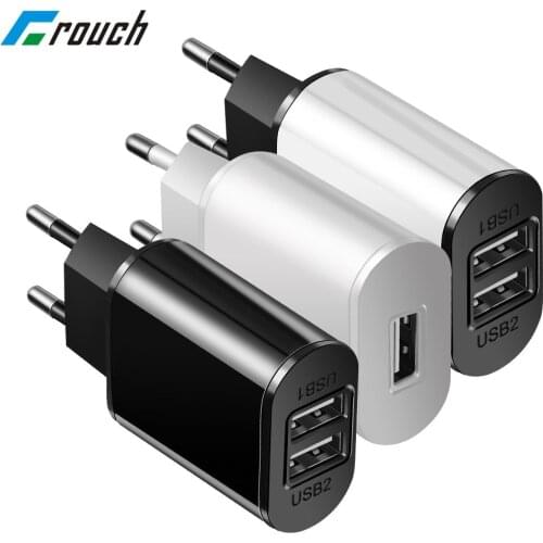 EU Plug Mobile Phone Charger Universal Dual USB Wall Charger Smart Phone Charger for iPhone 8 7 6 Samsung Huawei Tablet Charger