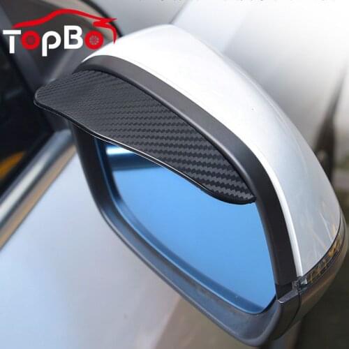 2 Pcs Auto Car Side Rear Rain Eyebrow View Mirror Protector Visor Carbon Fiber Look Sun Shade Snow Shield Cover Car Accessories