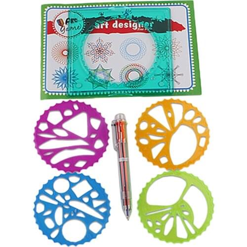1 Set Spirograph Geometric Ruler Stencil Spiral Art Classic Toy for Kids