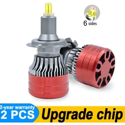 2pcs H11 H7 6-sided Led 10000LM HB3 HB4 Led H9 H8 9006 9005 HB3 HB4 Car Headlight Bulb Diode Fog Lamps For Auto 6000K 4300K 12V
