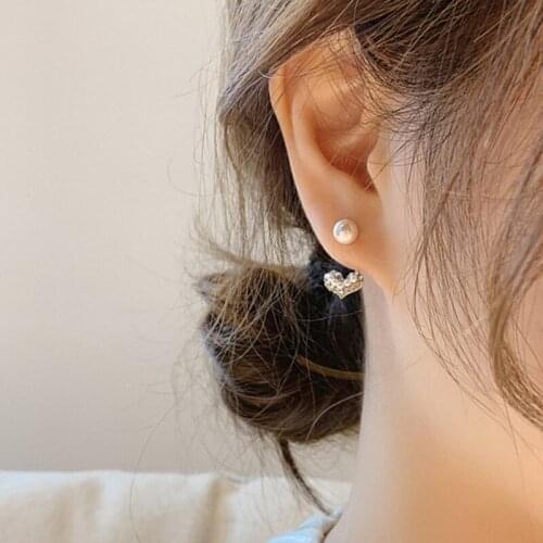 2020 New Fashion Women earrings for women Love Shape Elegant Pearl statement ladies Girls earrings jewelry Earrings wholesale