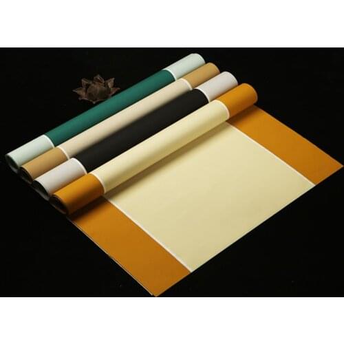 5pc Archaize Color Bar Screen Batik Six -foot Half-Raw Half-Ripe Calligraphy Exhibition Paper 48x180cm