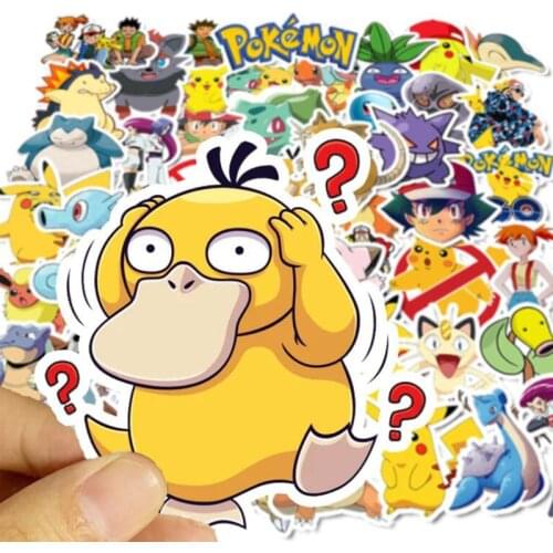 50PCS Pokemon Stickers Aesthetic Cartoon Anime Graffiti Pegatinas Suitcase Suitcase Guitar Waterproof
