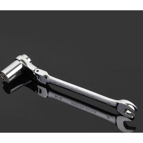 8-19mm Universal Socket Reversible Ratchet Wrench Tools Kit for Car 17mm Open Head Torque Spanner Repair Tools Key Wrench