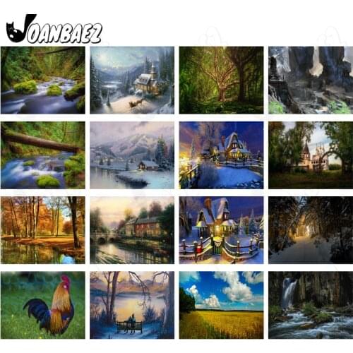 Diamond Painting Deep Mountain Scenery 5D Diy Wall Art Riverside Architecture Sticker Diamond Embroidery Modern Room Decoration
