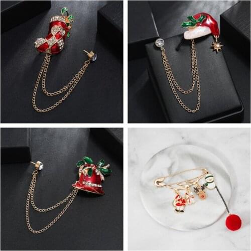 Fashion New Year Christmas Boots Brooches For Women Christmas Suit Pins Vintage Creative Gift Jewelry Coat Dress Accessories