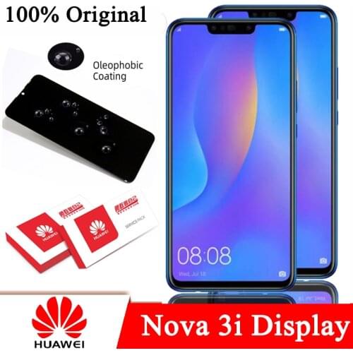 100% Original 6.3'' LCD with Frame for Huawei Nova 3i Display Touch Screen Digitizer Assembly P Smart + (2018) Repair Parts
